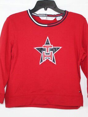 Vintage 2000s Tommy Hilfiger juniors knit red star logo y2k size L crew neck